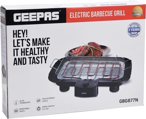 Geepas Electric Barbecue Grill 2000W - Model GBG877 - Image 2