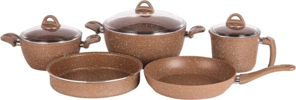 Royalford 8-Piece Chef Choice Granite Coated Cookware Set- Model RF11305
