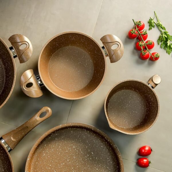 Royalford 8-Piece Chef Choice Granite Coated Cookware Set- Model RF11305 - Image 2
